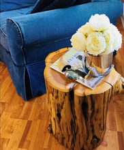 Load image into Gallery viewer, Side Table- Reclaimed solid wood NATURAL finish
